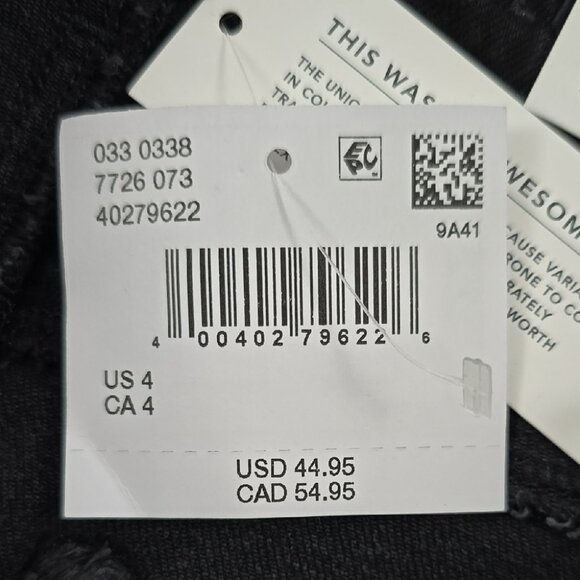 American Eagle Outfitters Women's Black Denim Mom Shorts High Waist Stretch Sz 4 - Picture 8 of 16